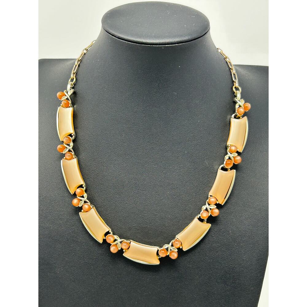 Vintage STAR Lucite Light Orange in Gold Tone